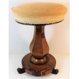 A rosewood veneered Victorian piano stool 19.5in h