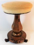 A rosewood veneered Victorian piano stool 19.5in h