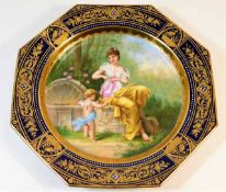 A 19thC. Vienna porcelain plate with figurative im
