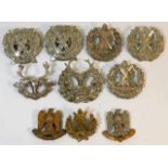 Ten Scottish cap badges including Cameron