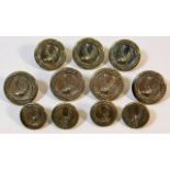 Eleven "Prosperity To Stag Hunting" tunic buttons