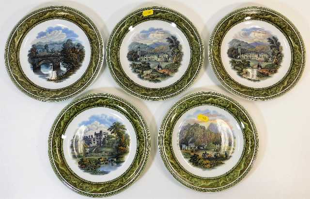 Five 19thC. Prattware plates 9.125in diameter