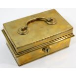 An antique solid brass cash box by Imperial Safegu