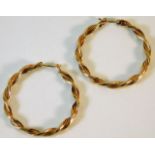 A pair of 9ct gold twist hoop earrings 3g