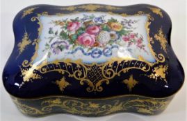 A large French porcelain Sevres style casket with