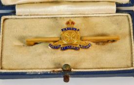 A 9ct gold Royal Artillery sweetheart brooch 3.5g