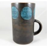 A Troika pottery smooth mug 4.75in high
