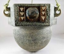 A rare, one of four made, Troika pottery hanging b