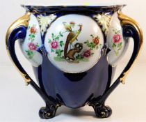 A Sevres style footed jardiniere with handles & de