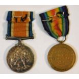 A WW1 pair of medals 25005 Pte. E. G. Northcott Gl