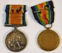 A WW1 pair of medals 25005 Pte. E. G. Northcott Gl