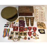 A selection of WW2 badges & other items including