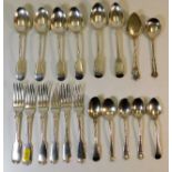 A quantity of silver spoons & forks approx. 740g