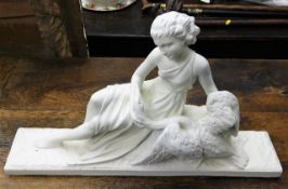 An antique French plaster figure marked Depose No.