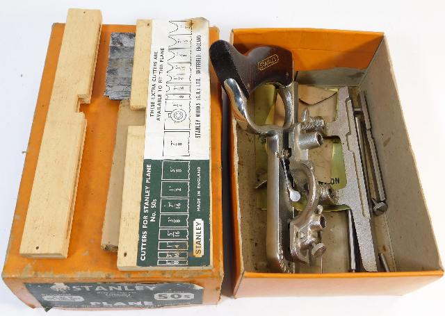 A boxed Stanley No.50 combination plane, lacking s