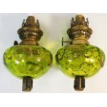 A pair of 19thC. French candlestick oil lamps 6.75