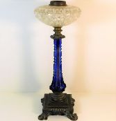A 19thC. continental Bohemian glass oil lamp base