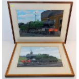 A pair of framed & signed Victor Welch gouache pai
