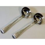 A pair of 1882 silver ladles by Hollandson & Slate