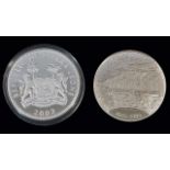 Two large silver proof commemorative coins approx.