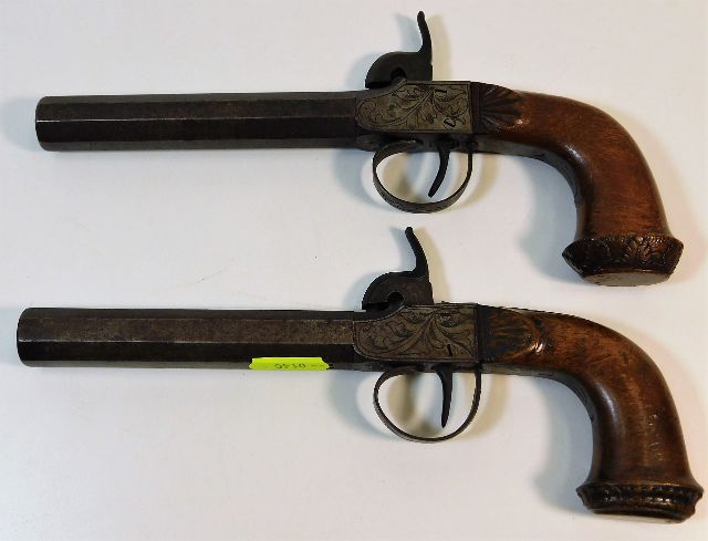 A pair of 19thC. duelling pistols