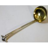 A Victorian London silver ladle with gilt bowl by