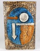 A Troika pottery slab vase by Alison Brigden 7in h
