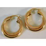 A pair of 9ct gold hoop earrings 3.1g