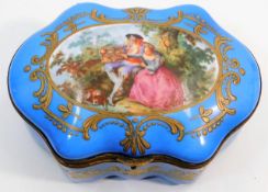 A late 19thC. Sevres style gilt marked porcelain b