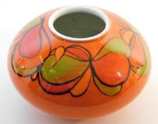 A retro Delphis Poole pottery ovoid vase 7.25in wi