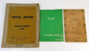 Bristol Tractor spare part List & two books relati