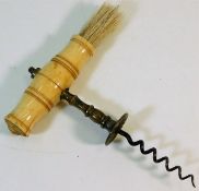 An early 19thC. ivory handled corkscrew