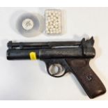 A vintage Webley air pistol