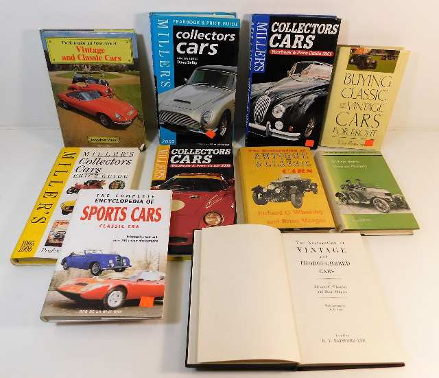 Ten books relating to motor cars