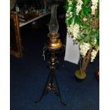 A Victorian rise & fall oil lamp