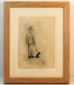 A framed pencil sketch after Lowry signed LSL date