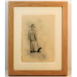 A framed pencil sketch after Lowry signed LSL date