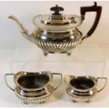 A Birmingham Victorian silver matched tea service,