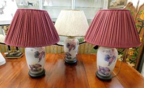 Three Brights of Nettlebed porcelain lamps