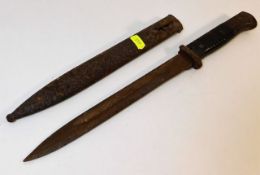 An early 20thC. bayonet 16in long, some rust