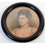 A 1906 pastel miniature of woman by George H Marti