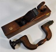 A 19thC. applewood brace twinned with an antique M