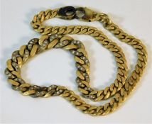 An 18ct gold curb chain set with diamonds a/f (fir