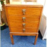 A small mahogany four drawer chest 30.25in high x