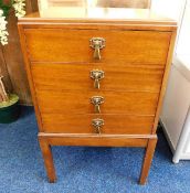 A small mahogany four drawer chest 30.25in high x