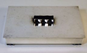 An art deco silver plated cigar case, fault to hin