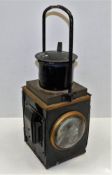 A railway lantern embossed BR(W) 19in high inclusi