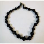 A Victorian Whitby jet mourning necklace