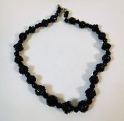 A Victorian Whitby jet mourning necklace