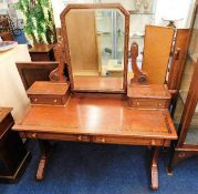 A c.1900 dressing table with inlaid decor 48in wid